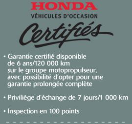 Véhicules certifiés